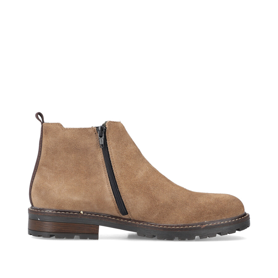 beige zip boots for men rieker 32051-64