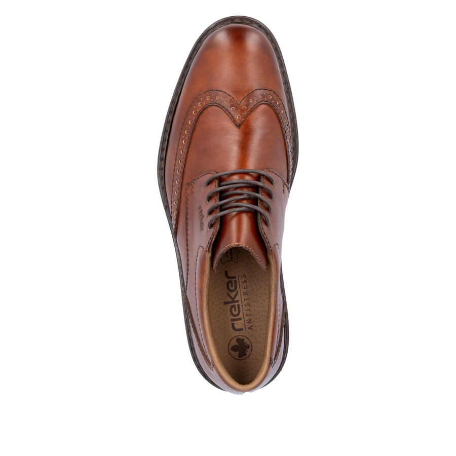 brown elasticated shoes for men rieker 17620-24