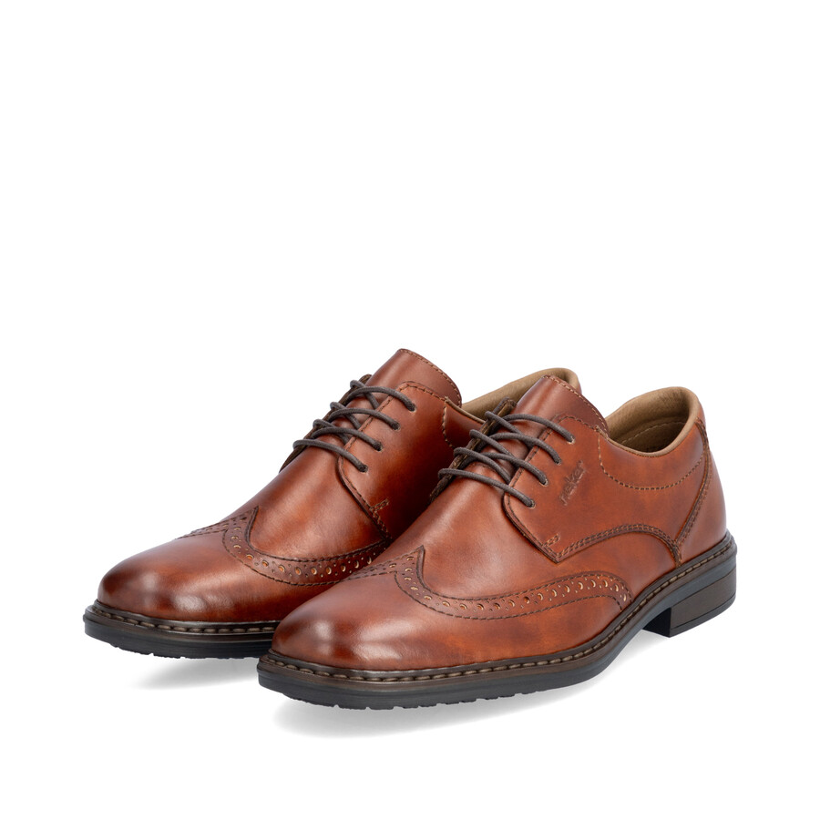 brown elasticated shoes for men rieker 17620-24