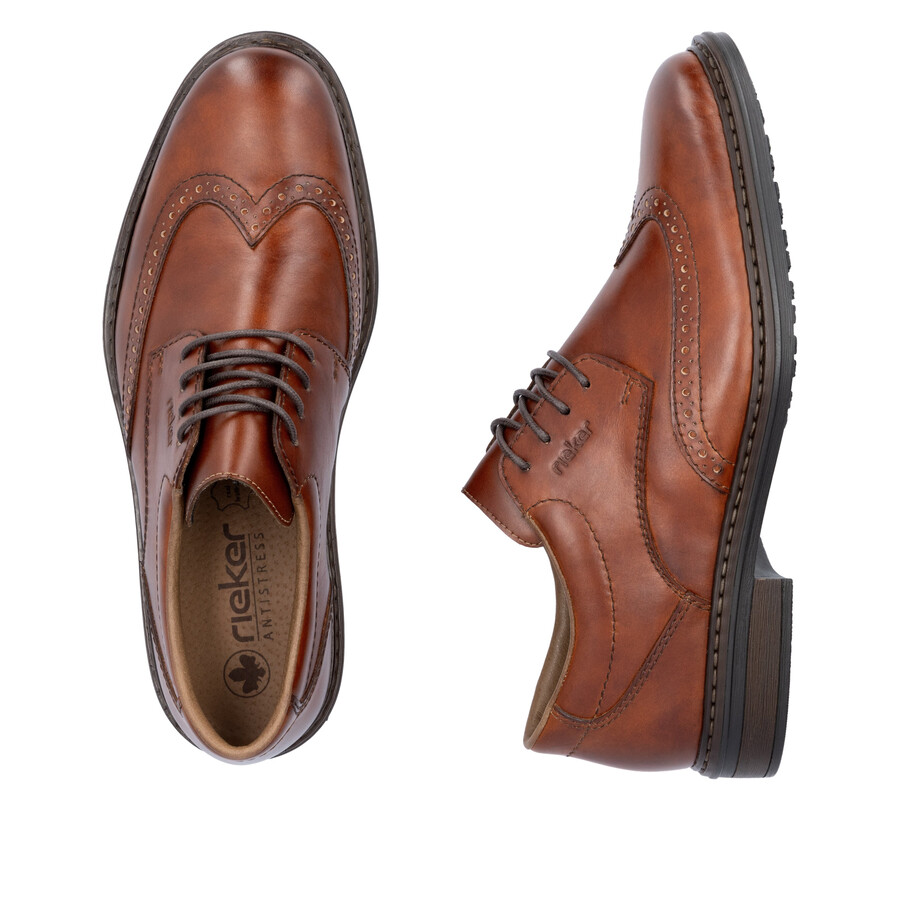 brown elasticated shoes for men rieker 17620-24