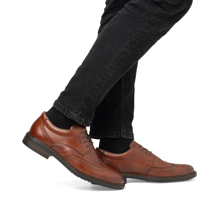 brown elasticated shoes for men rieker 17620-24