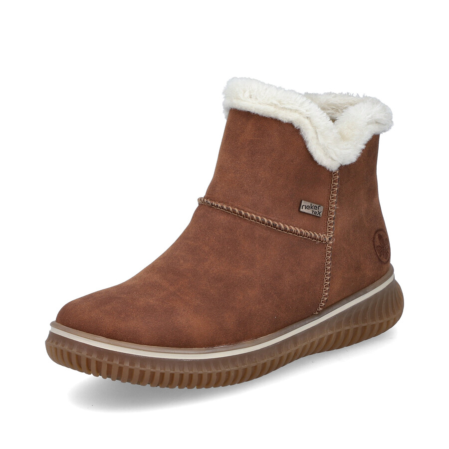 brown zip boots for women rieker 74260-25