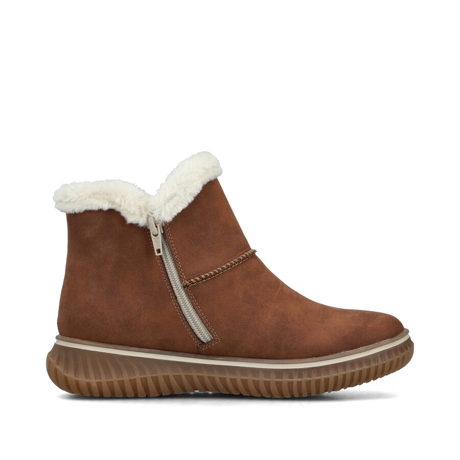 brown zip boots for women rieker 74260-25