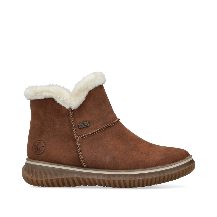 brown zip boots for women rieker 74260-25