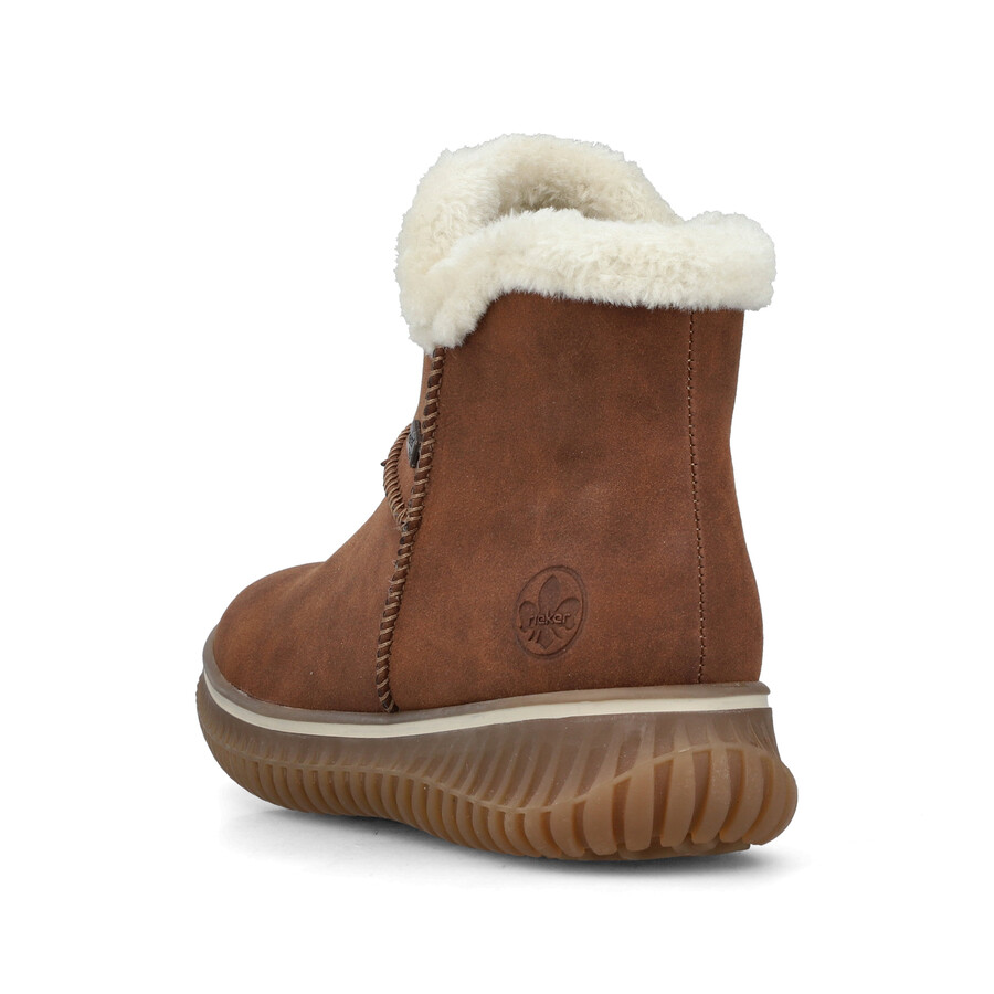 brown zip boots for women rieker 74260-25