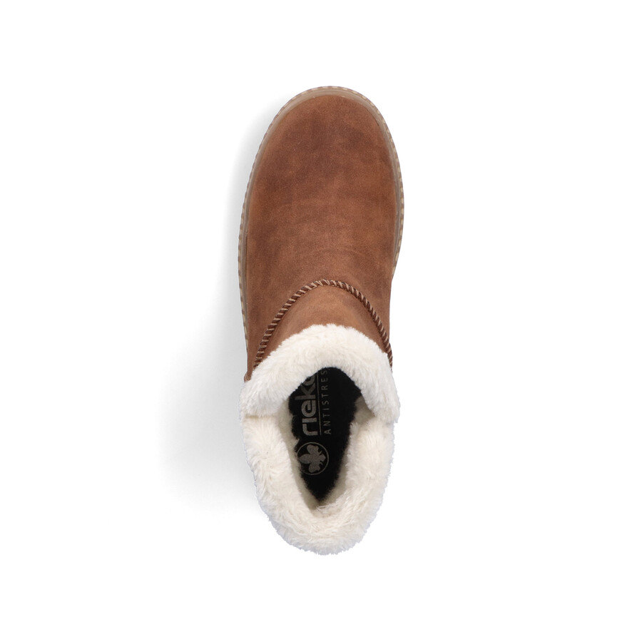 brown zip boots for women rieker 74260-25
