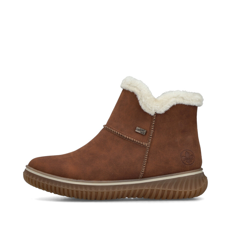 brown zip boots for women rieker 74260-25