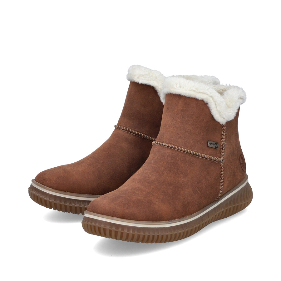 brown zip boots for women rieker 74260-25