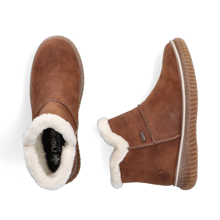 brown zip boots for women rieker 74260-25