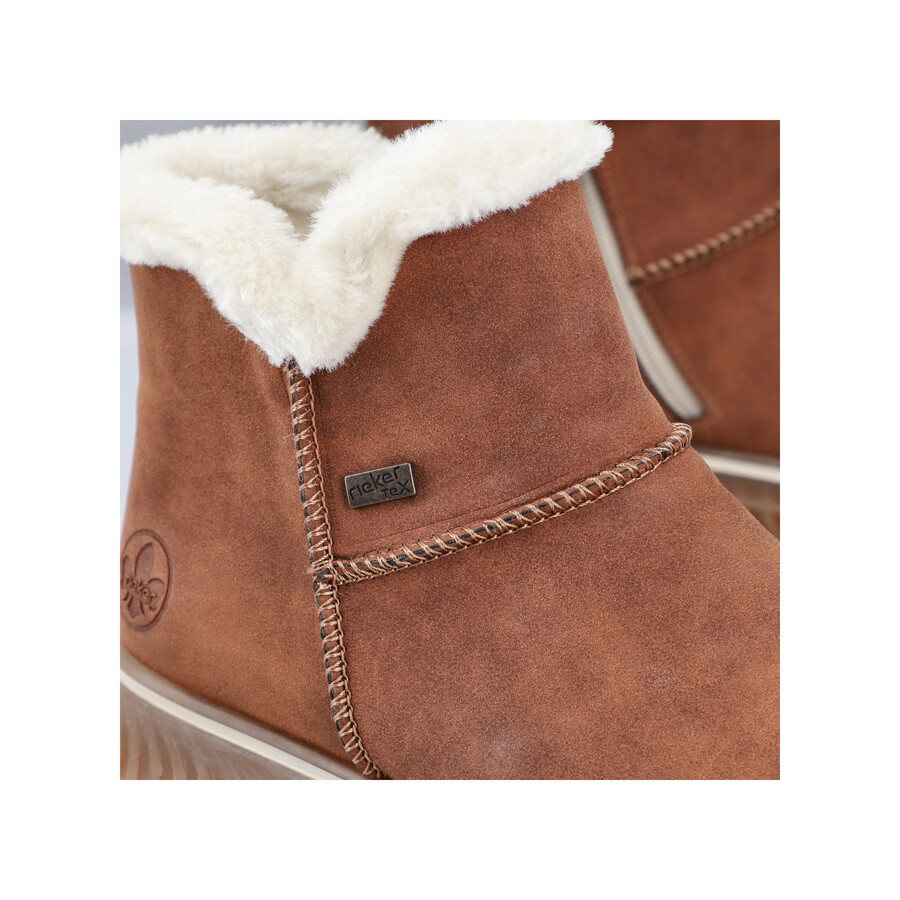 brown zip boots for women rieker 74260-25
