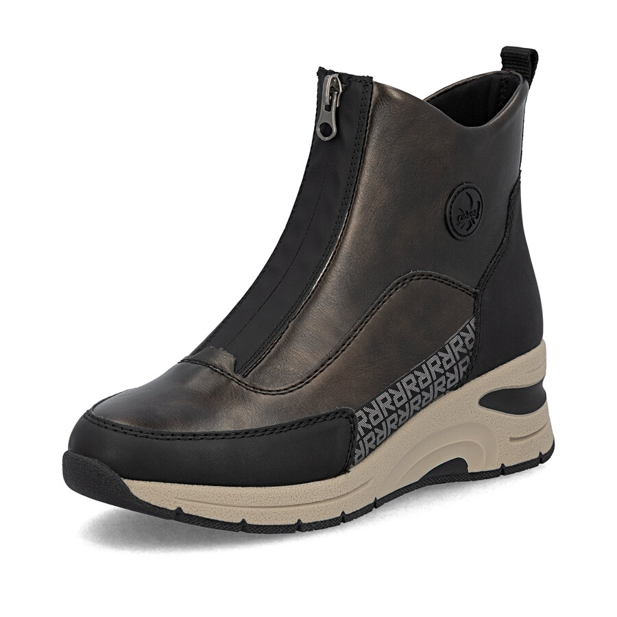 brown zip boots for women rieker n9381-60