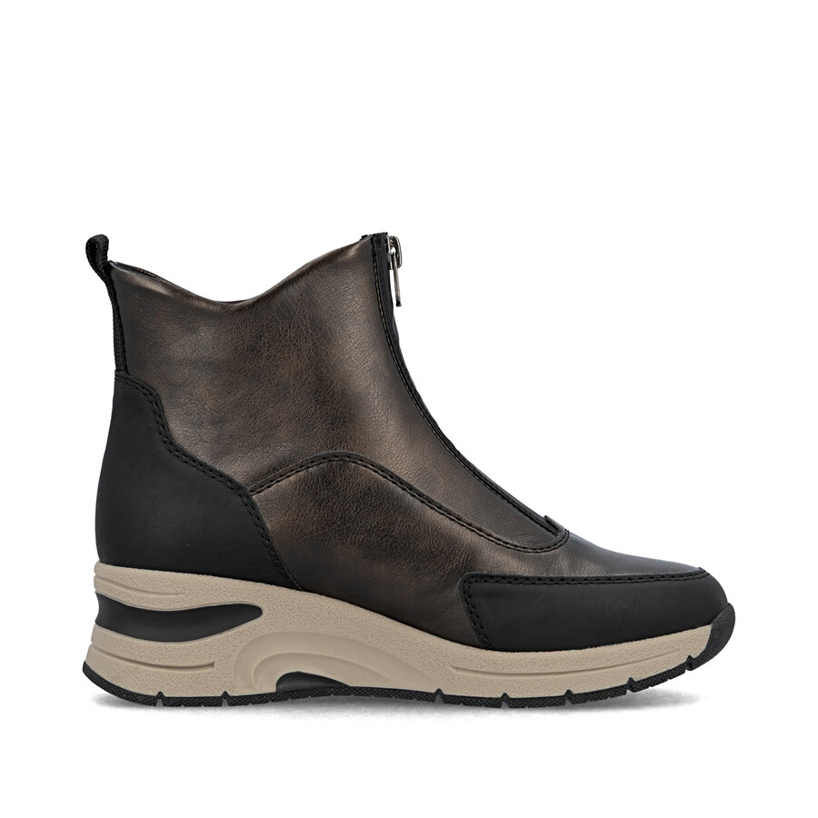 brown zip boots for women rieker n9381-60
