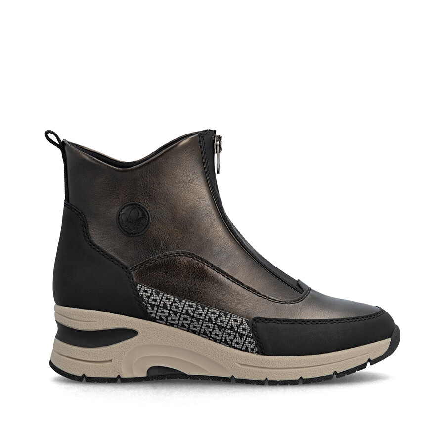 brown zip boots for women rieker n9381-60