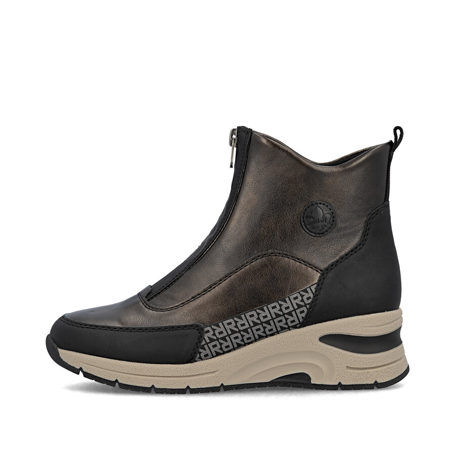 brown zip boots for women rieker n9381-60