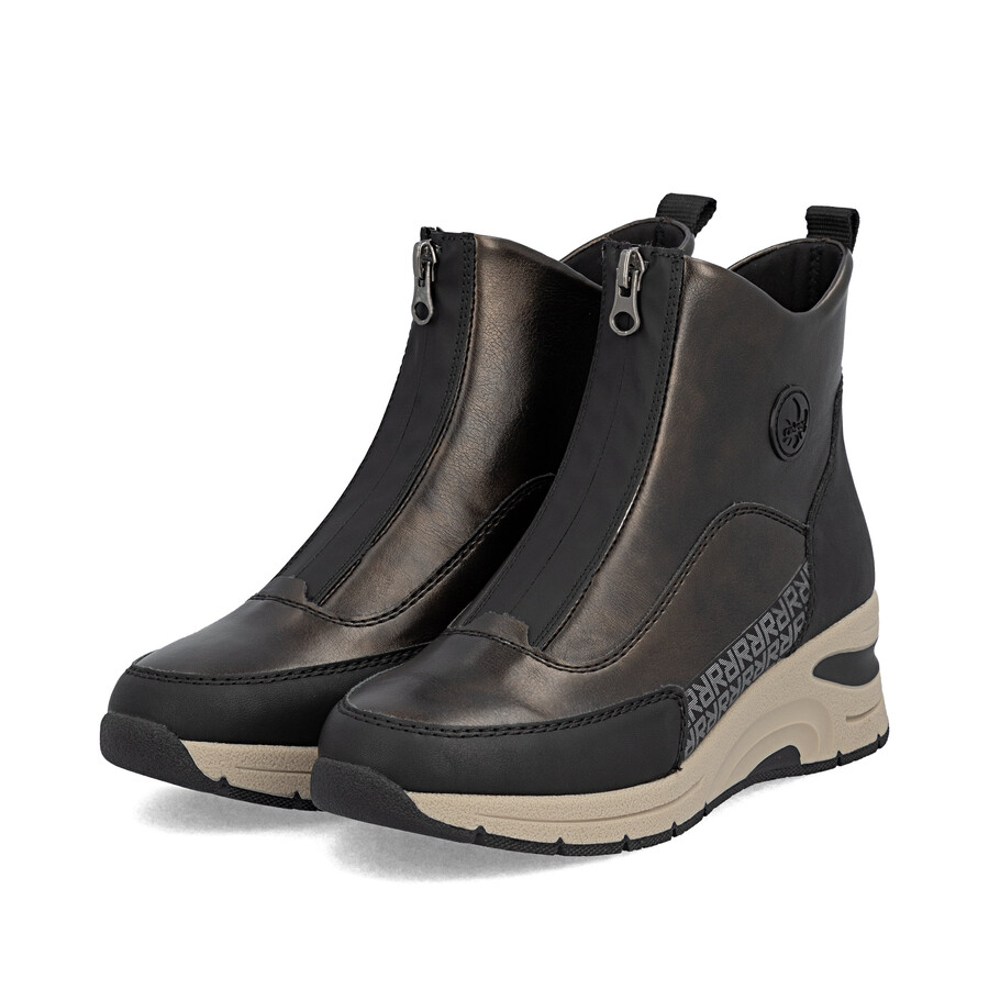 brown zip boots for women rieker n9381-60