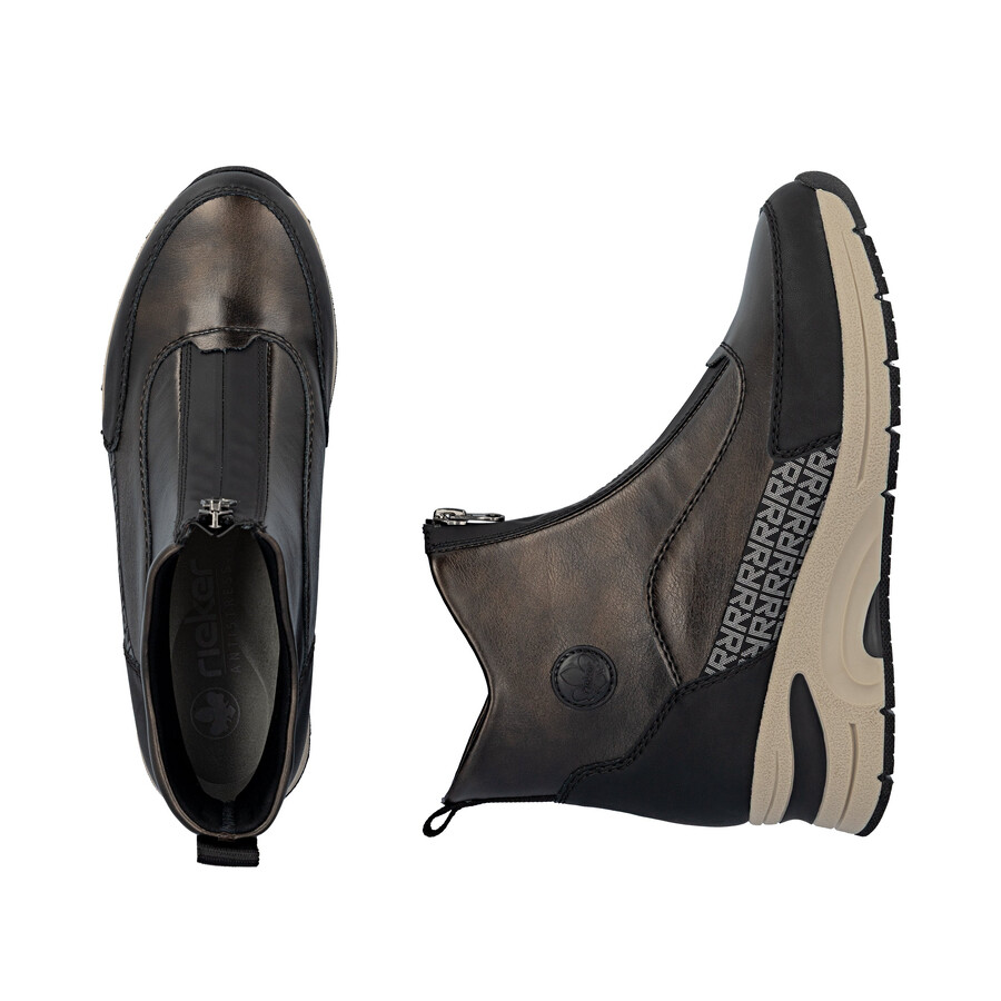 brown zip boots for women rieker n9381-60