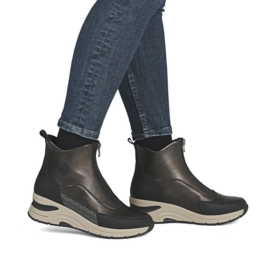 brown zip boots for women rieker n9381-60