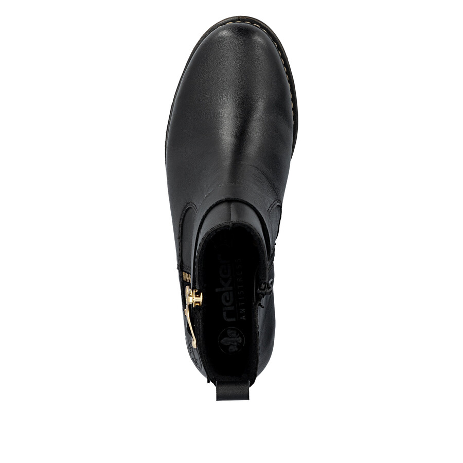 black zip boots for women rieker z4959-00