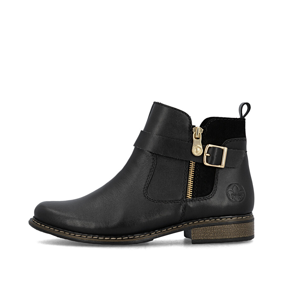 black zip boots for women rieker z4959-00