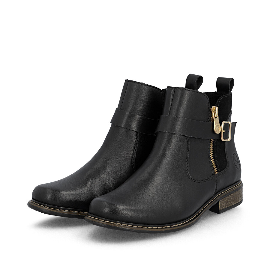 black zip boots for women rieker z4959-00
