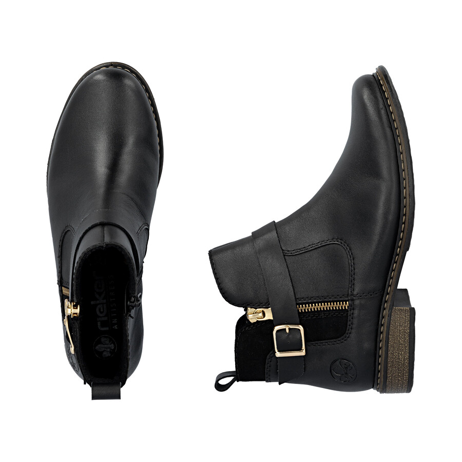 black zip boots for women rieker z4959-00