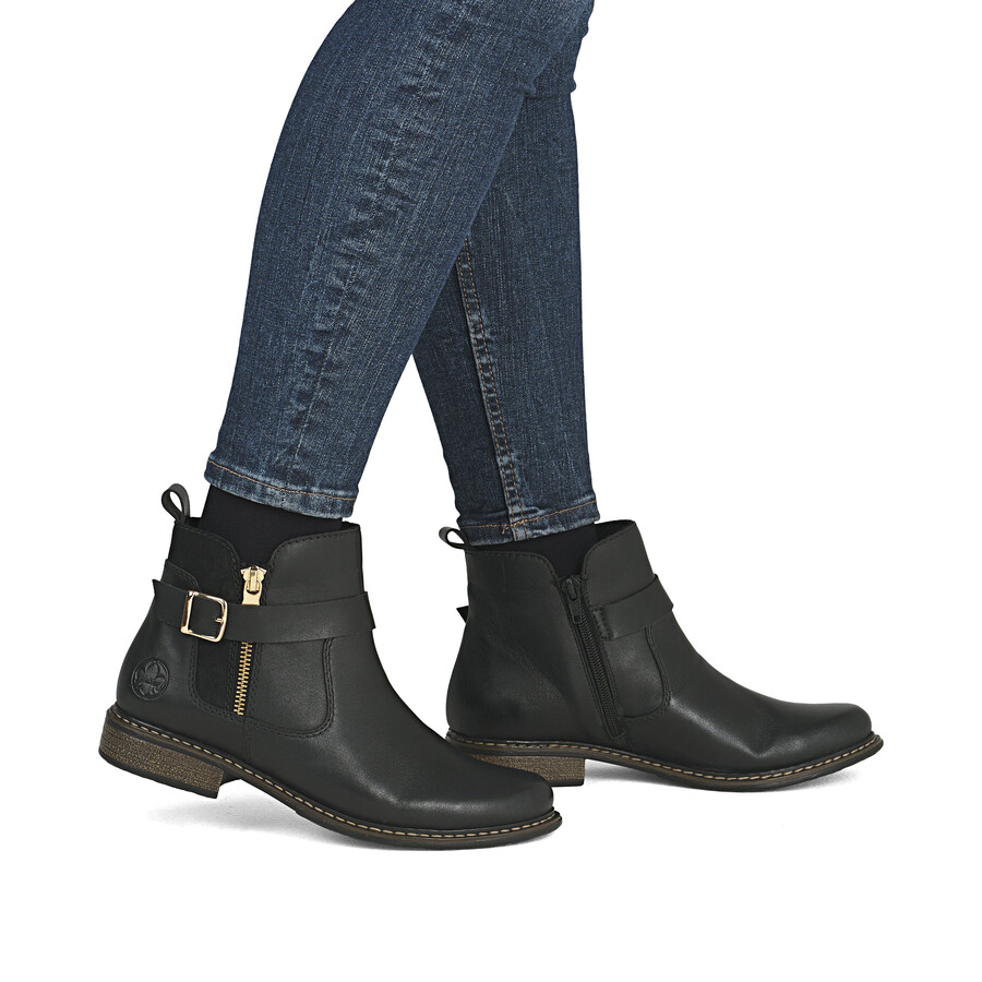 black zip boots for women rieker z4959-00