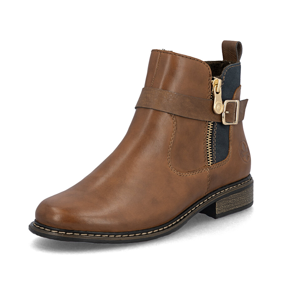 brown zip boots for women rieker z4959-22