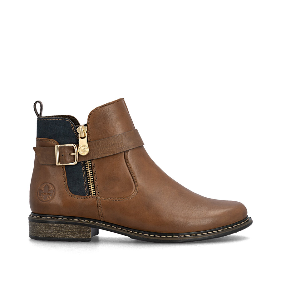 brown zip boots for women rieker z4959-22