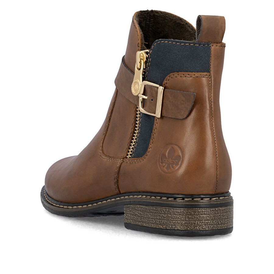 brown zip boots for women rieker z4959-22