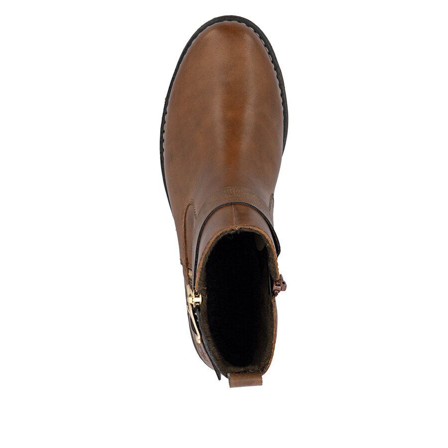 brown zip boots for women rieker z4959-22
