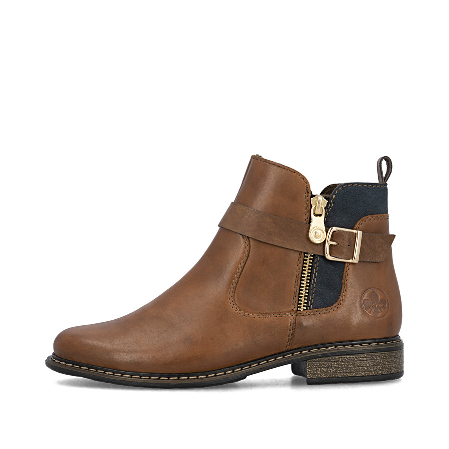 brown zip boots for women rieker z4959-22