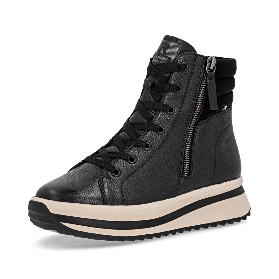 black zip boots for women rieker sport w3870-00