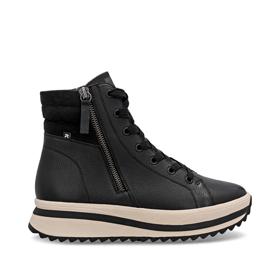black zip boots for women rieker sport w3870-00
