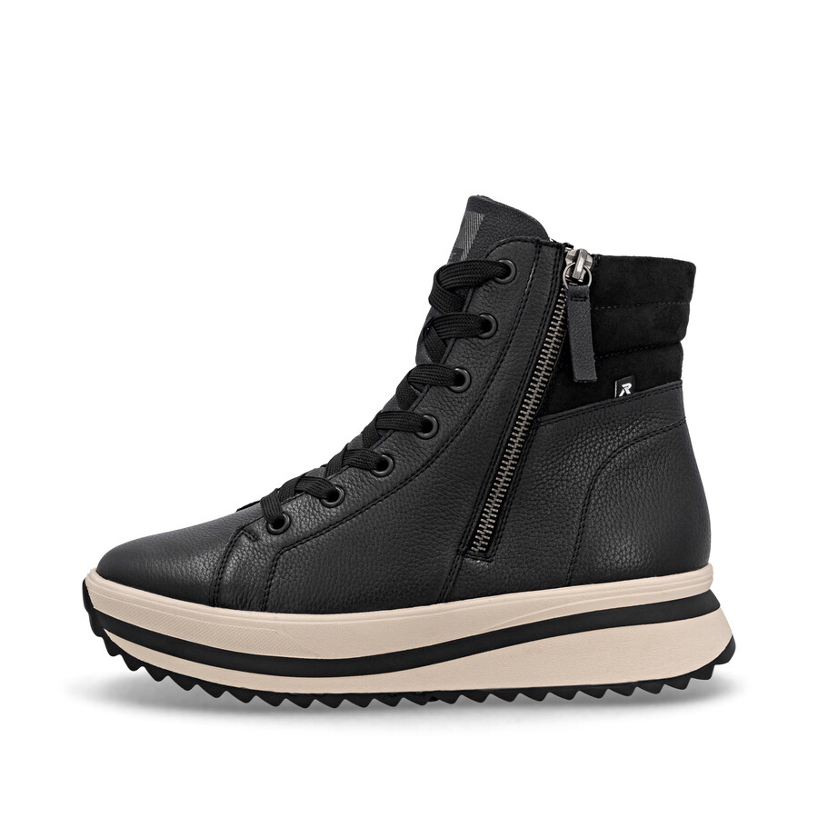 black zip boots for women rieker sport w3870-00