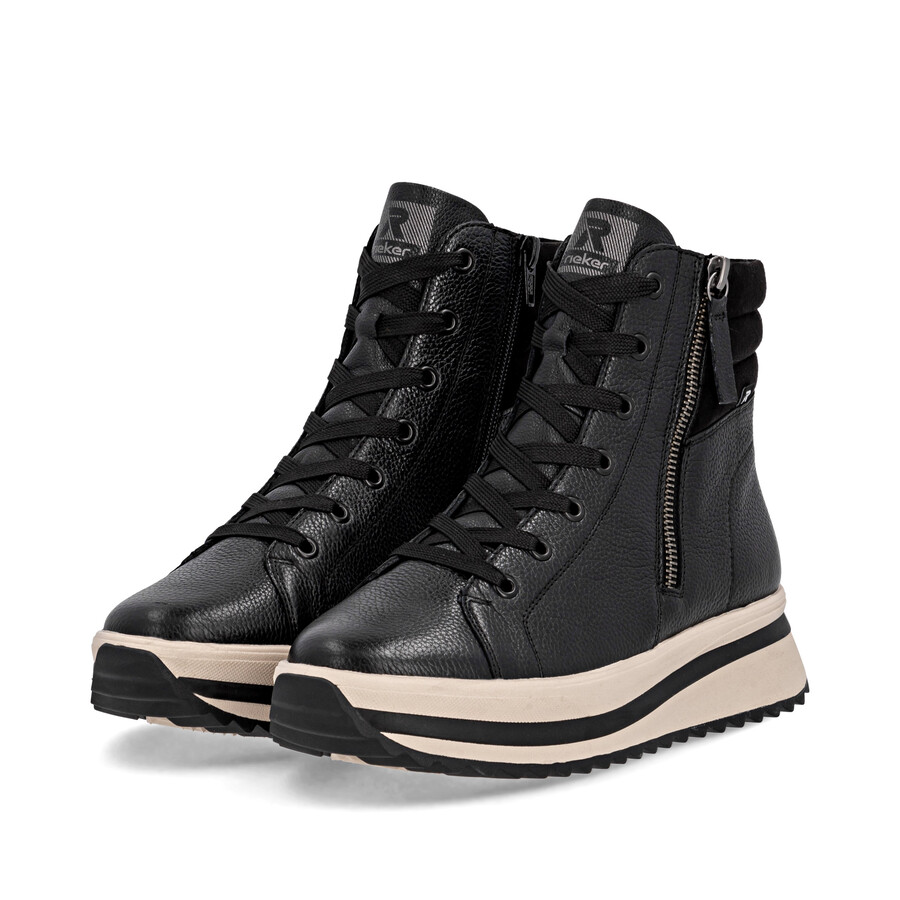 black zip boots for women rieker sport w3870-00
