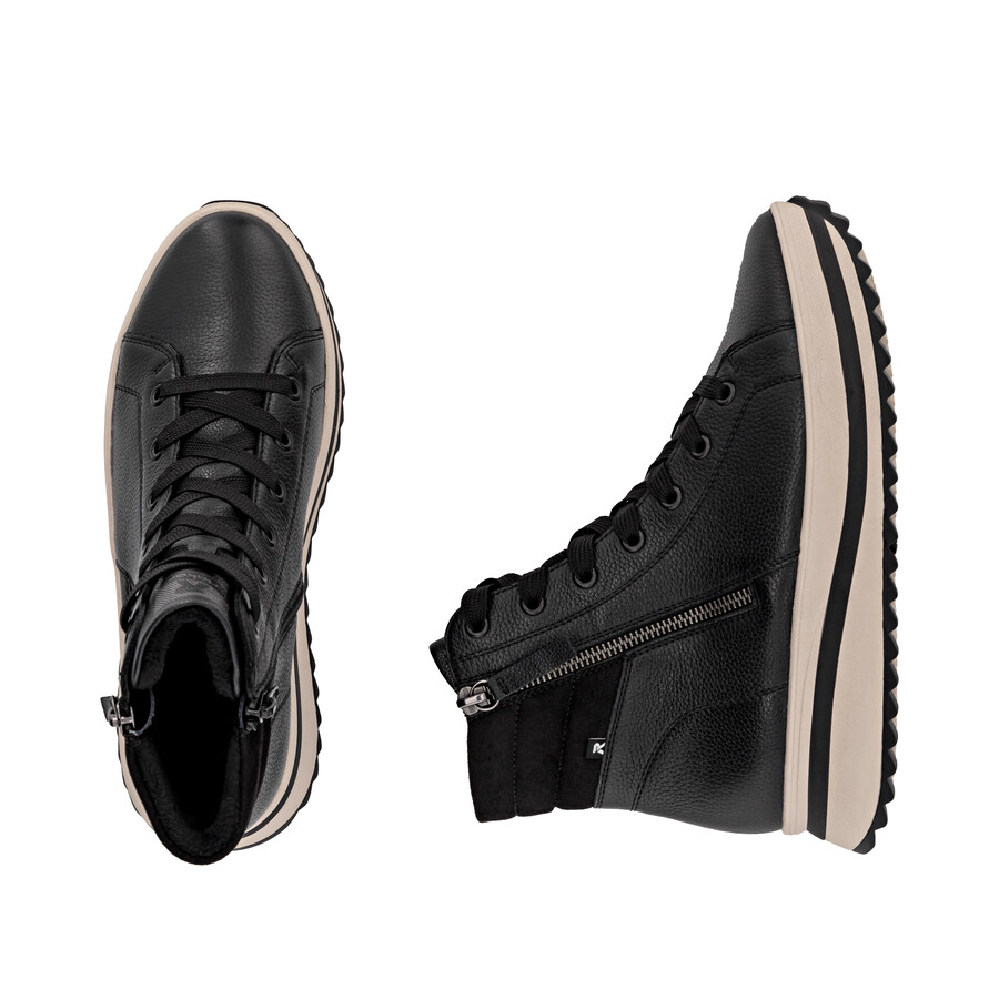 black zip boots for women rieker sport w3870-00